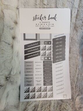 Sticker Book With 6 Sheets 8.5 X 4.75 In For Planning & Organization